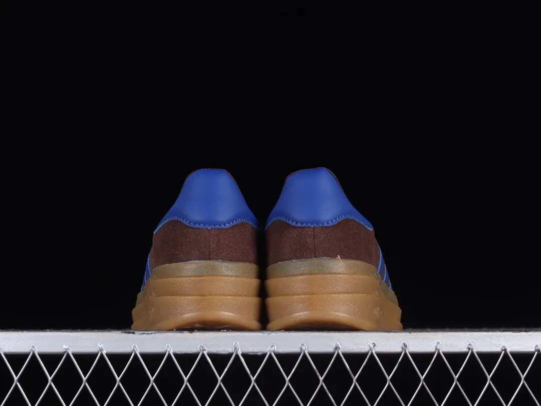 Fake Adidas Originals Gazelle Bold Dark Brown Blue Gold IG9970 Review | YtaYta