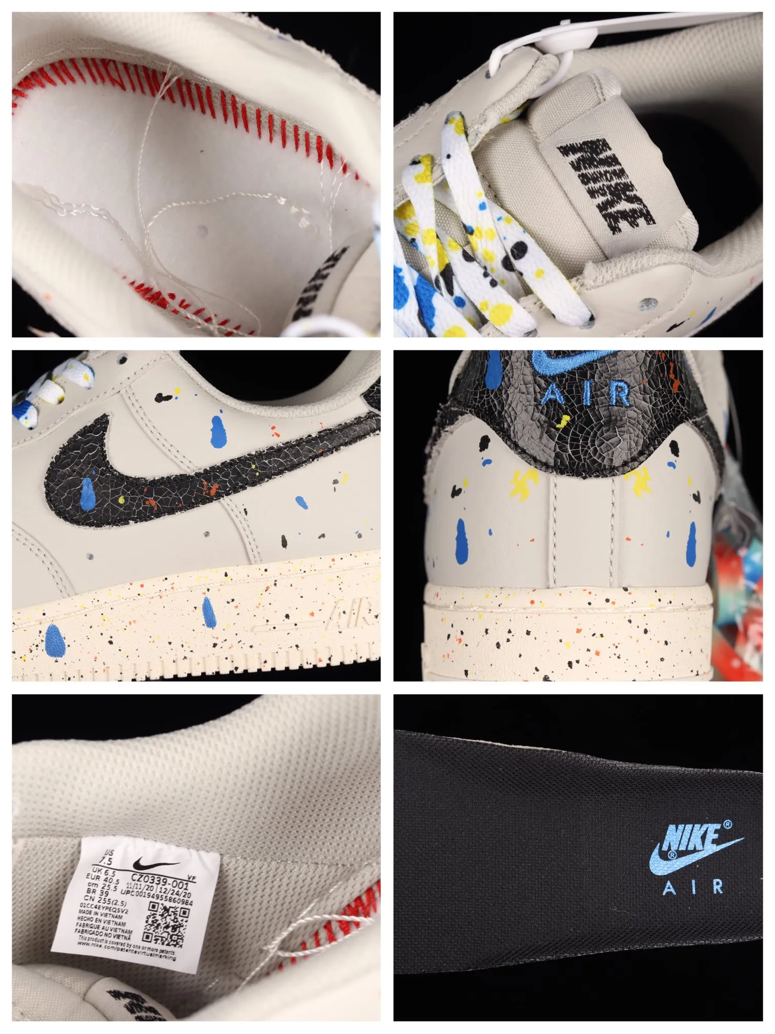 Nike Air Force 1 '07 LV8 Paint Splatter - Light Bone: Real vs. Replica | YtaYta