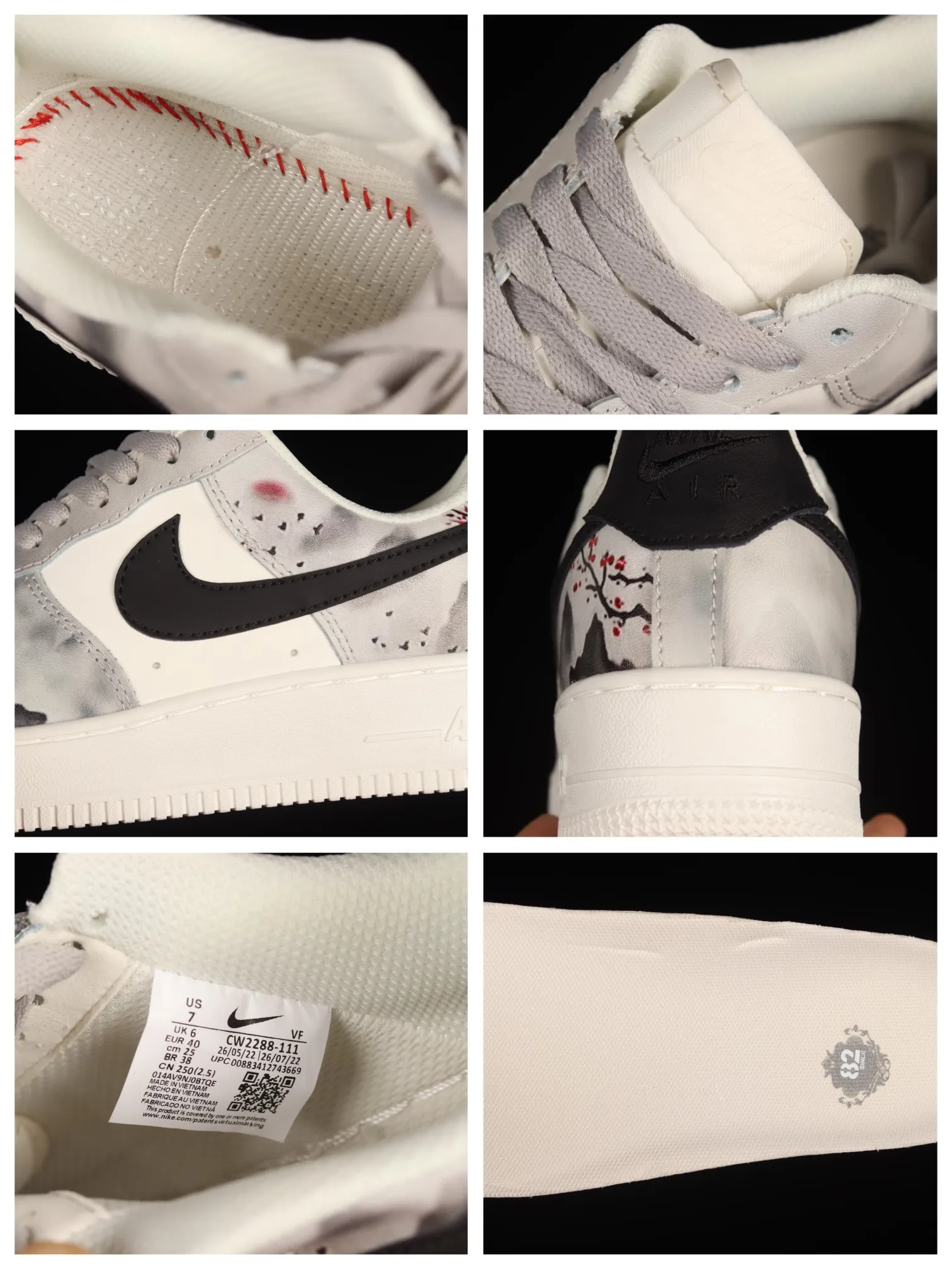 Nike Air Force 1 07 Low Landscape Ink Painting White Black Review | YtaYta