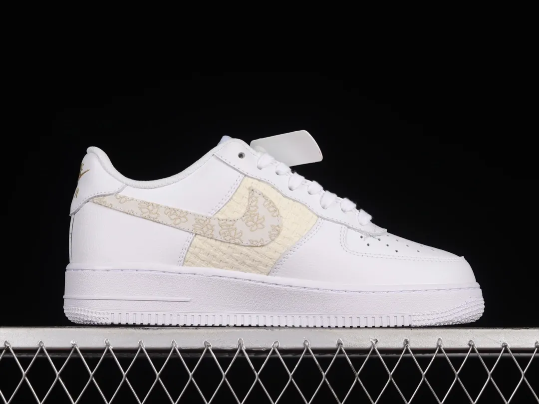 Woven Floral Panels on Nike Air Force 1 SE: White Sail Review | YtaYta