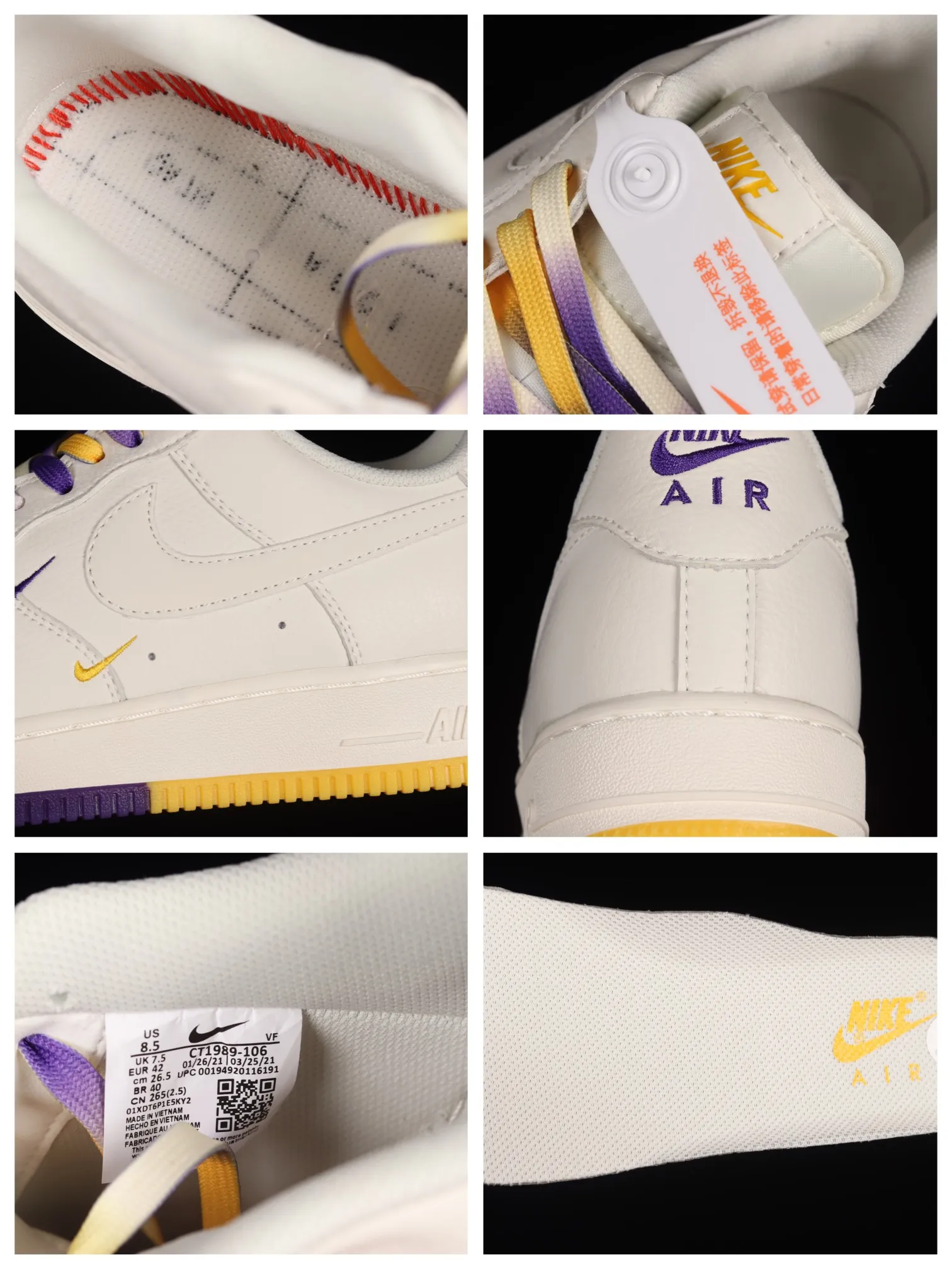 Nike Air Force 1 Low Lakers Edition: Style and Performance in Purple, Yellow, and White | YtaYta