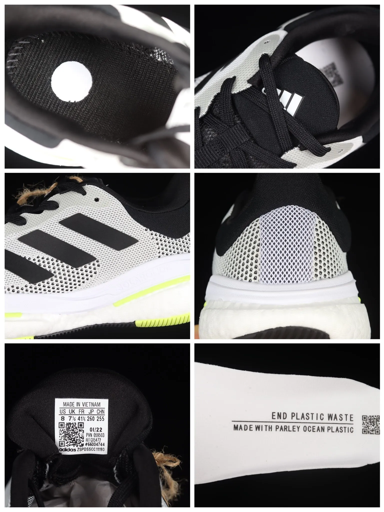 Adidas SolarGlide 5 White Pulse Lime - Authenticity Guaranteed | YtaYta