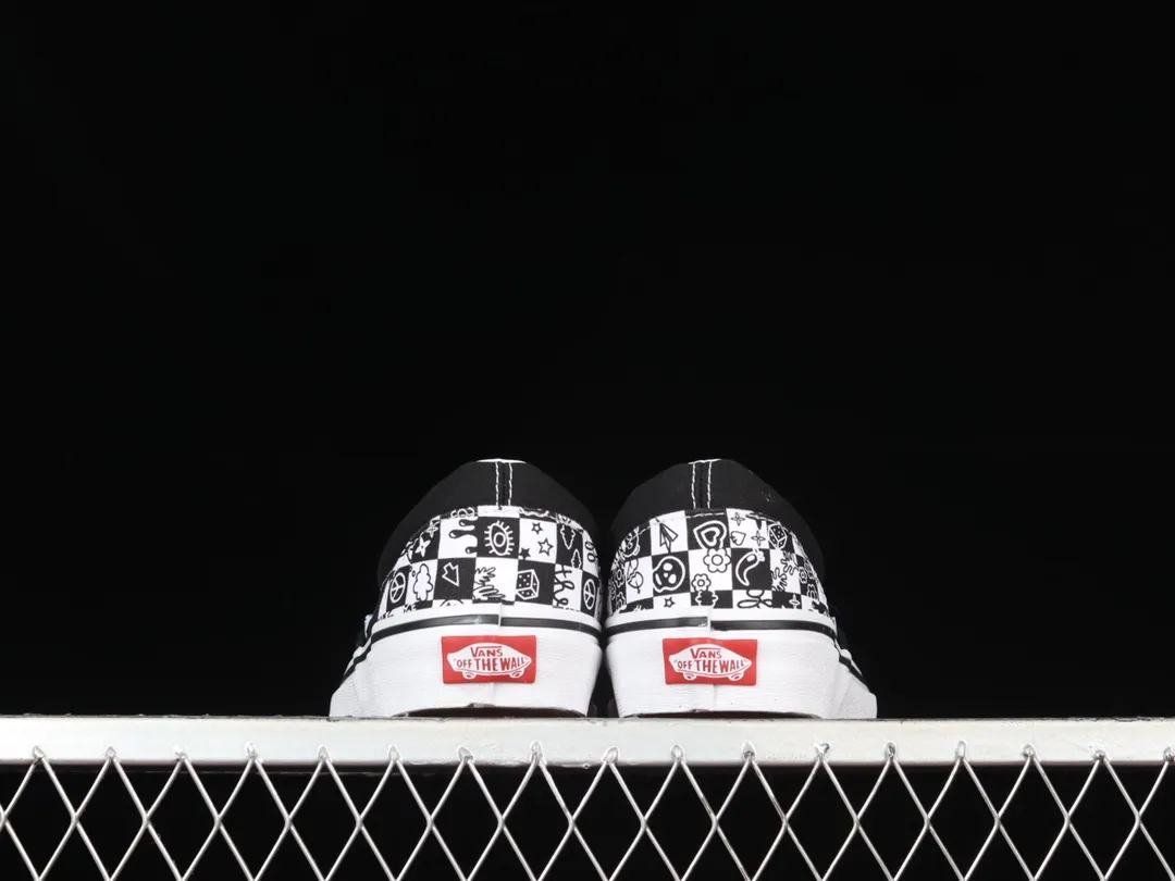 Vans Classic Slip-On Sneakers: Doodle Checkerboard Black/White Review | YtaYta