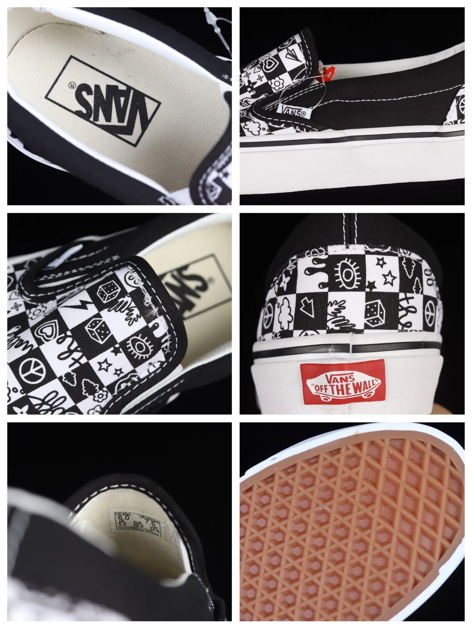 Vans Classic Slip-On Sneakers: Doodle Checkerboard Black/White Review | YtaYta